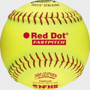 Rawlings 12-Inch Pro Leather Red Dot NFHS Fastpitch Softball Dozen