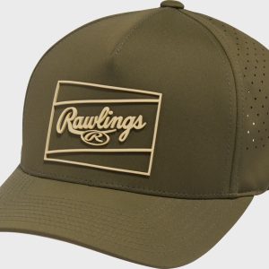 Rawlings Dark Green Laser Performance Patch Snapback Hat