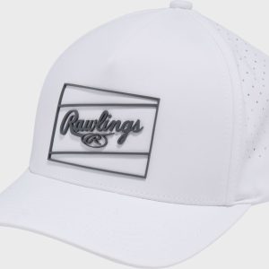 Rawlings White Laser Performance Patch Snapback Hat